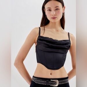 Urban Outfitters Lexi Satin Cowl Corset Top Black, size S, like new!